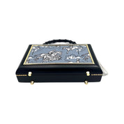 View of the feet on the Darling & Company Dressage In The Hamptons Bag on a white background