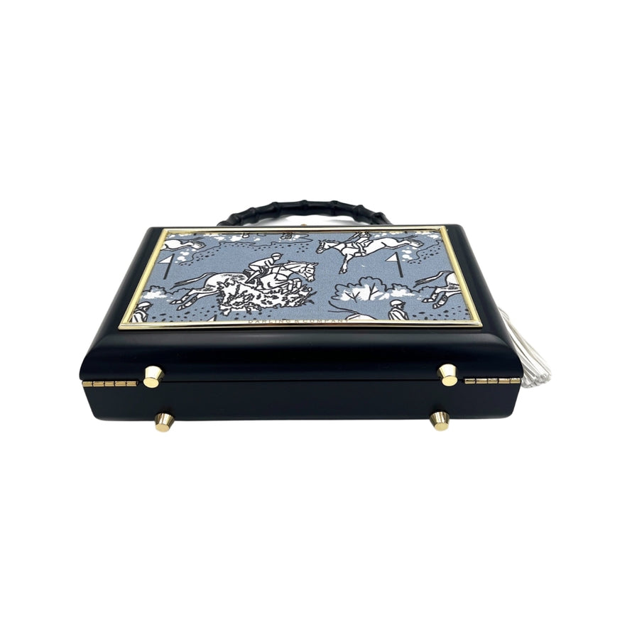 View of the feet on the Darling & Company Dressage In The Hamptons Bag on a white background