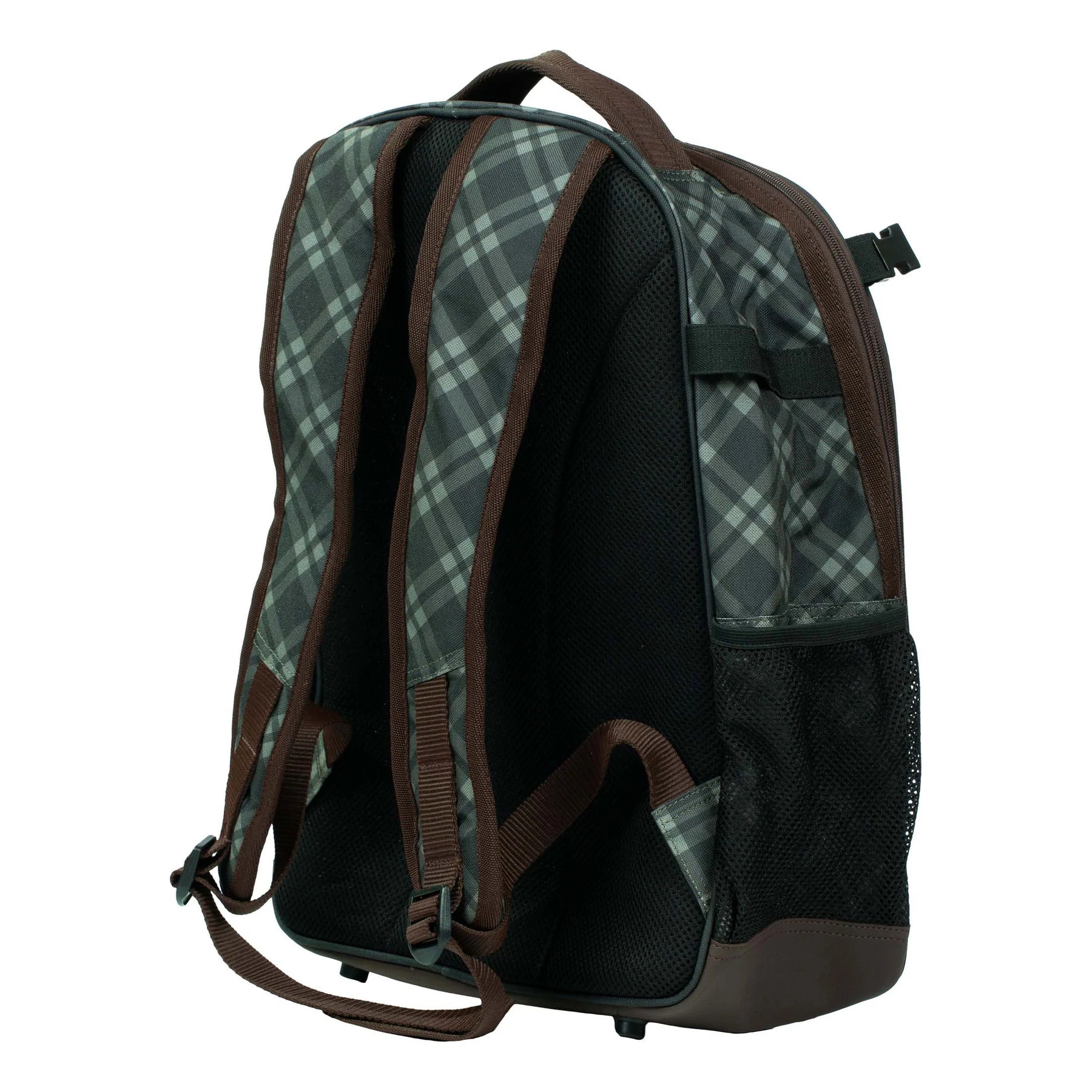 Angled back view of the Thyme/Lily Pad Equinavia Darby Backpack on a plain background