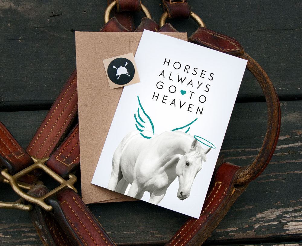 Front view of the Condolences Hunt Seat Paper Co. Greeting Card with its envelope