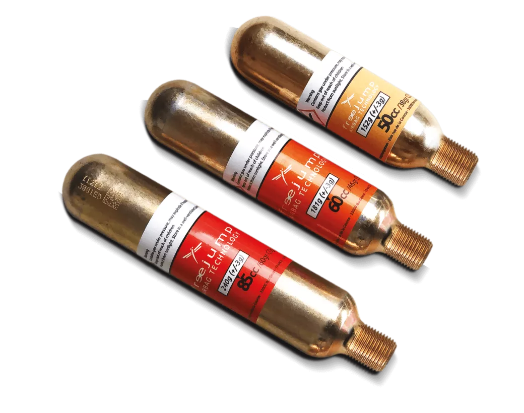 View of an assortment of sizes of Freejump Replacement Cartridges on a white background