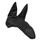 Angled front view of the Black Equinavia Bergen Crystal Ear Net on a plain background showing the right side