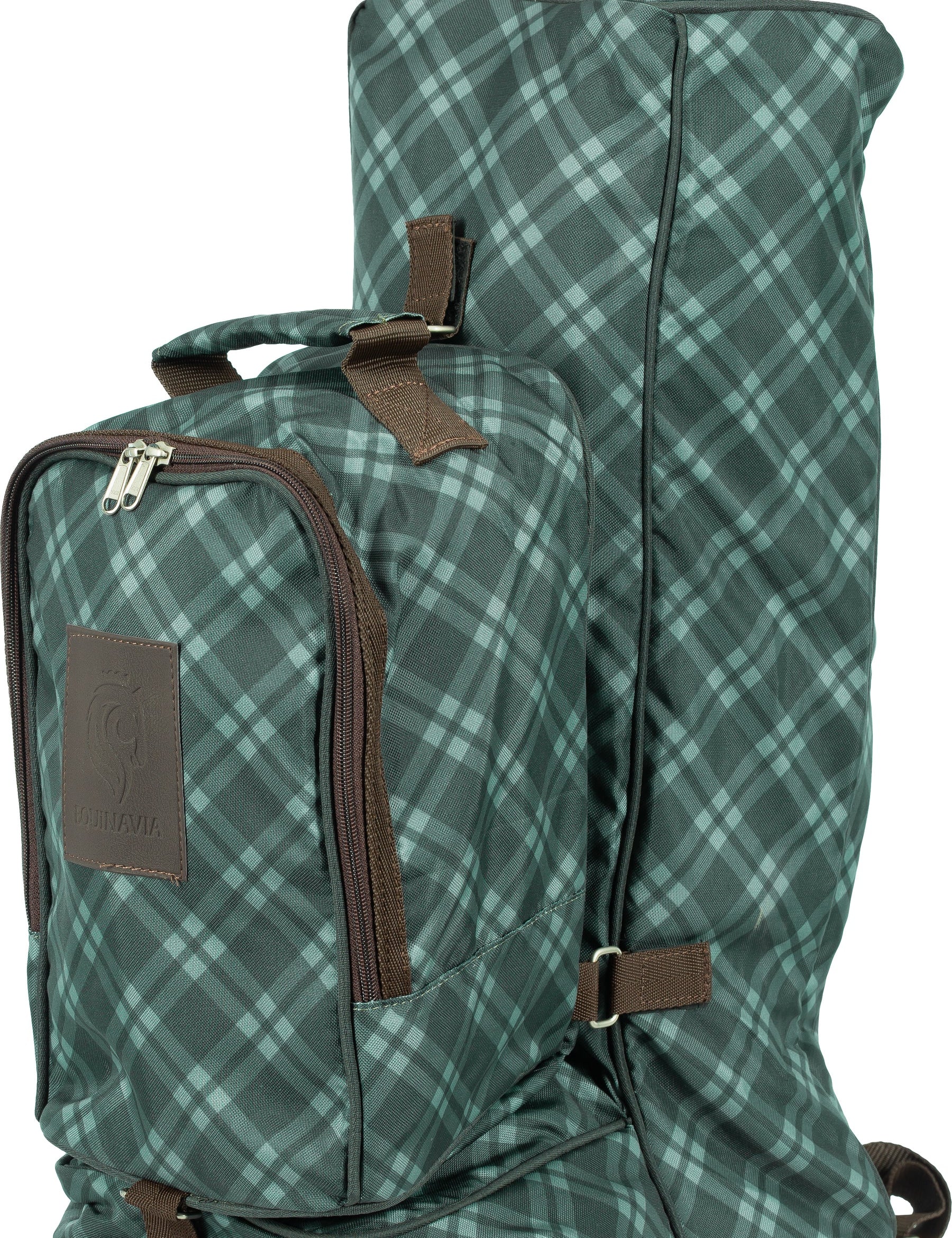 Lily Pad Equinavia Darby Boot and Detachable Helmet Bag on a plain background