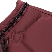 Close-up view of the withers on the Burgundy Equinavia Bergen Crystal Dressage Saddle Pad