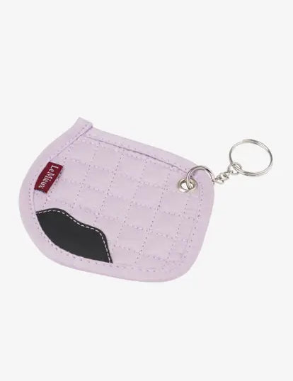 Full view of the Lilac LeMieux Saddle Pad Key Ring on a plain background