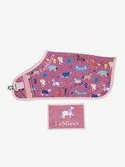 The LeMieux Toy Pony Printed Fleece Rug in pink on a white background