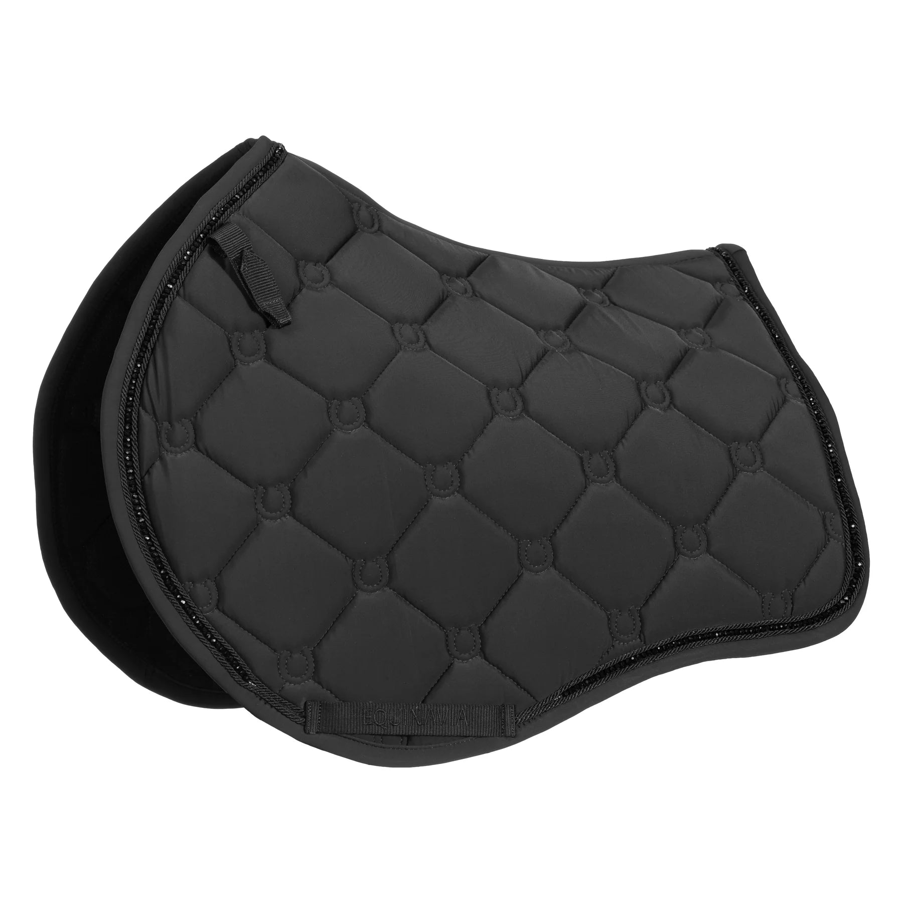 Side view of the Black Equinavia Bergen Crystal All Purpose Pad on a white background