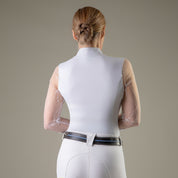 Back view of a female model wearing the Tredstep Ireland Monaco Air Long Sleeve Show Shirt on a plain background