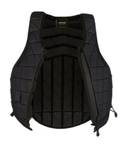 Front, open view of the Navy RaceSafe Motion3 Body Protector on a plain background