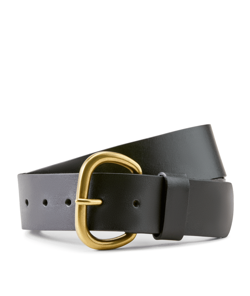 View of the Black Ariat Fairfield Belt on a white background