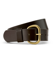 View of the Brown Ariat Fairfield Belt on a white background