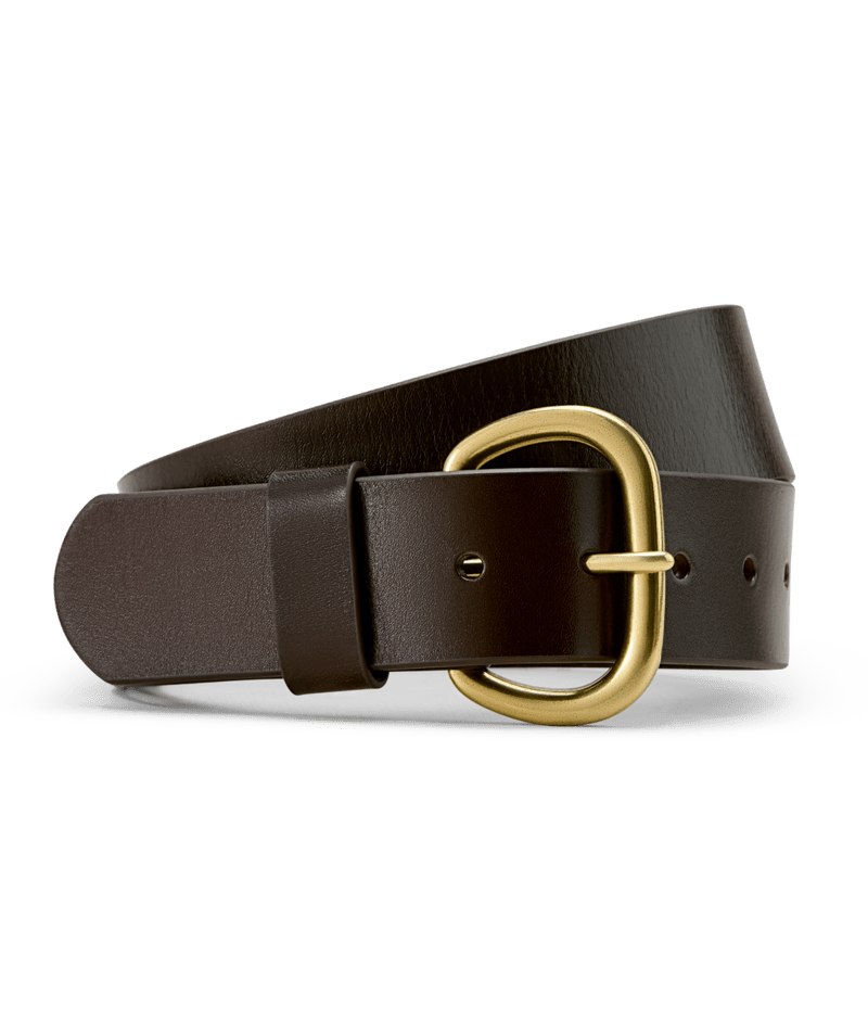 View of the Brown Ariat Fairfield Belt on a white background