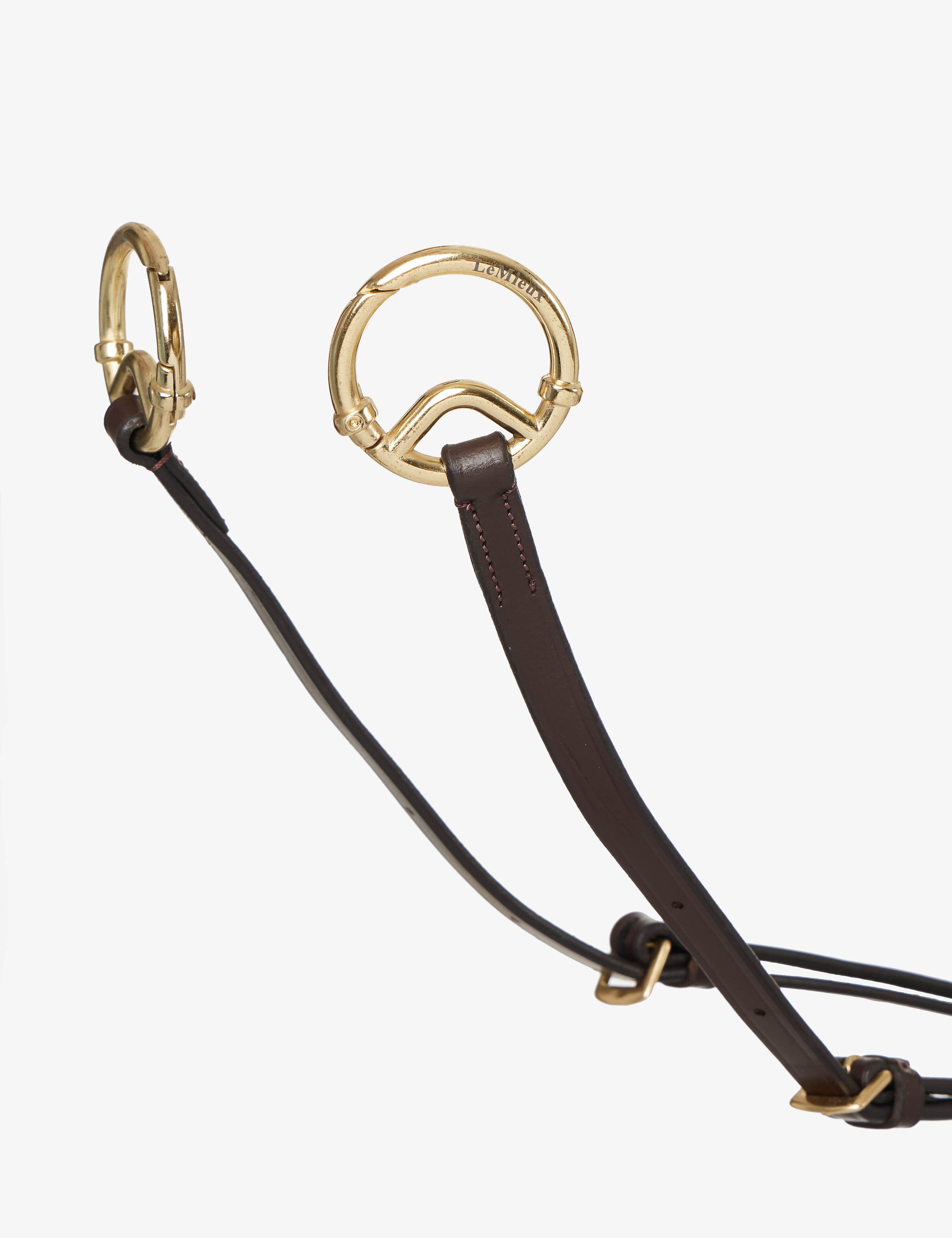 Brass LeMieux D-Ring Attachment Breastplate on a plain background