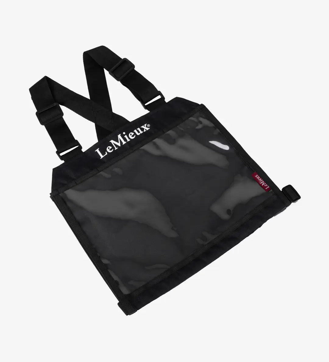 Front view of a black LeMieux Eventing Bib on a white background