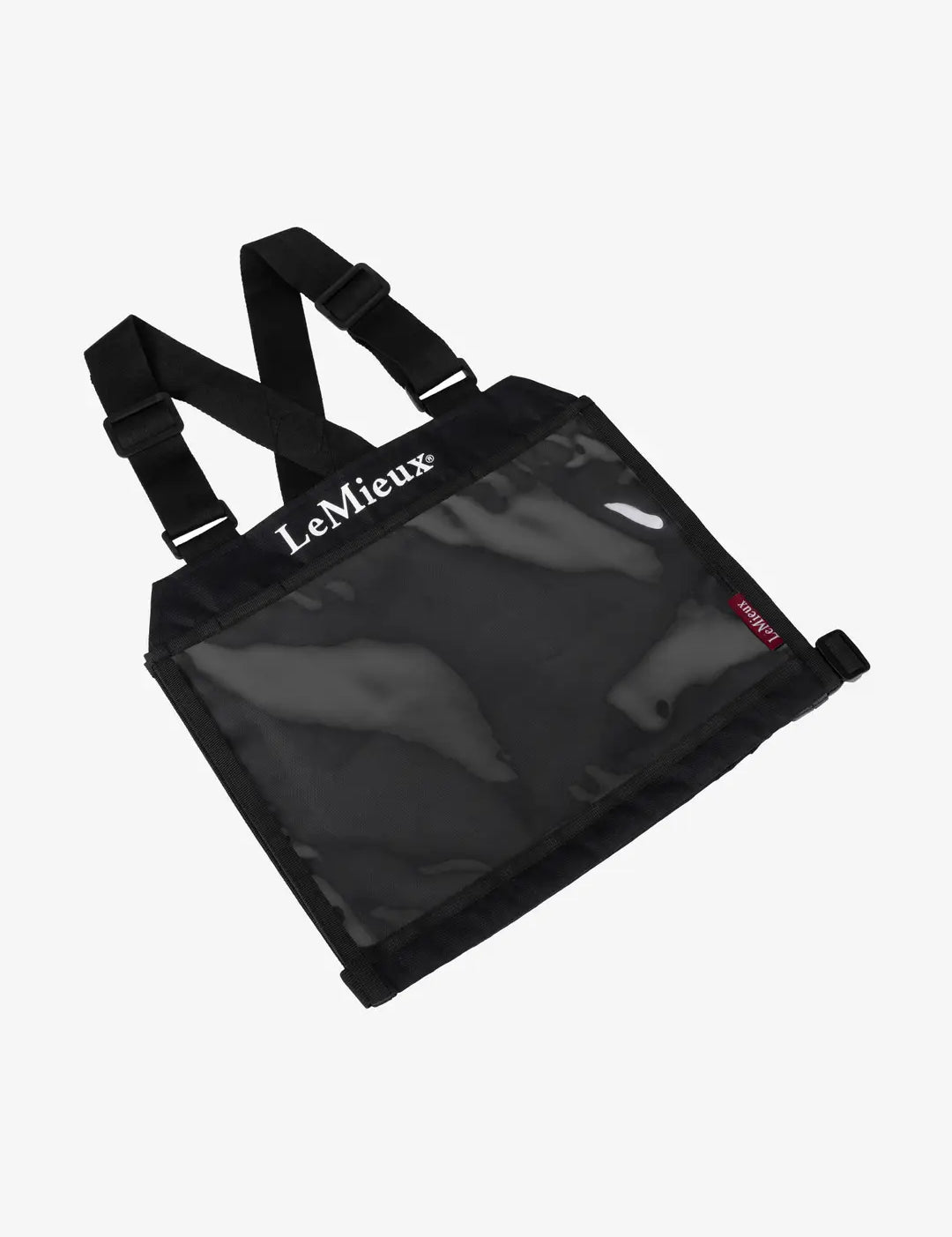 Front view of a black LeMieux Eventing Bib on a white background
