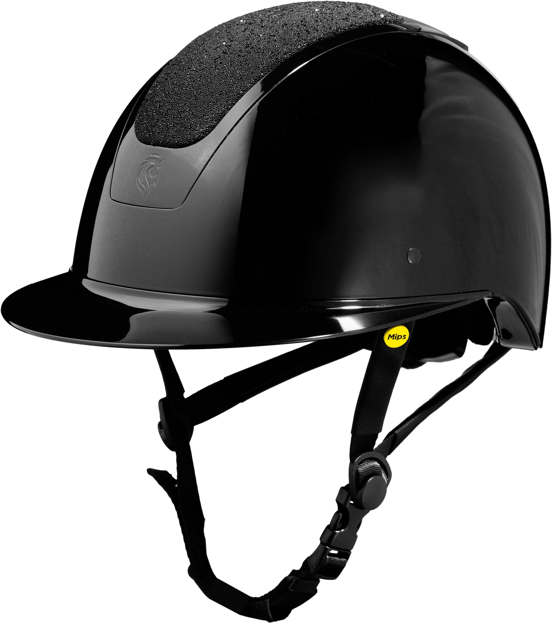 Black Diamond Crystal Equinavia Crown Glossy MIPS Riding Helmet on a white background