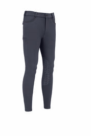 Front view of the Dark Shadow Pikeur Men's Fendrick GripTec Knee Grip Breeches on a white background