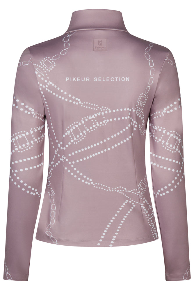 Back view of the Pikeur Zip Print Shirt on a white background