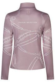 Back view of the Pikeur Zip Print Shirt on a white background