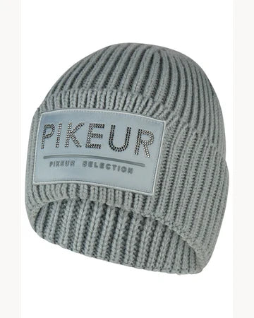 Light blue beanie with crystal logo shown on plain white background