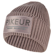 Tan beanie with crystal logo shown on plain white background