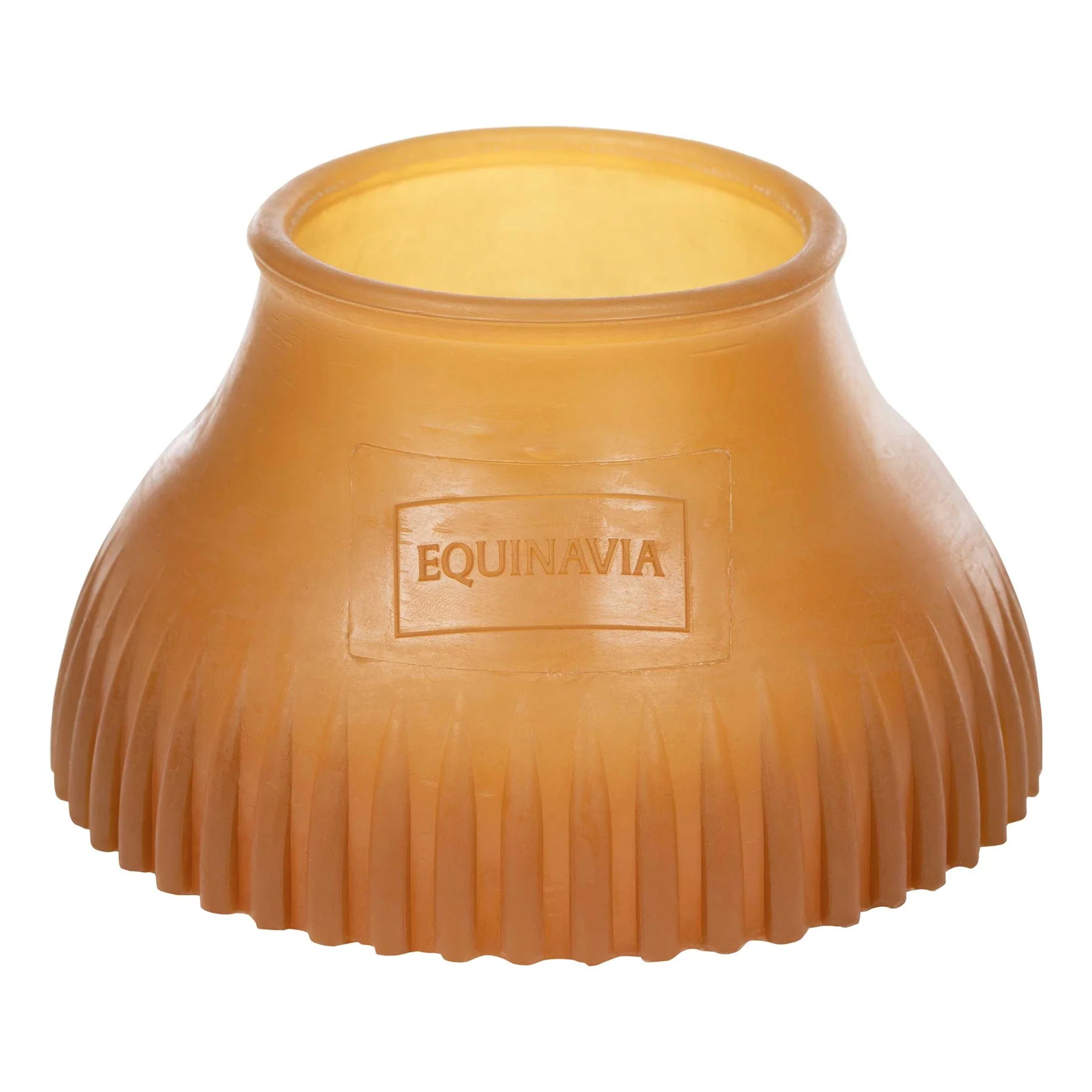 Front view of the Natural Equinavia Rubber Pull On Bell Boots on a plain background