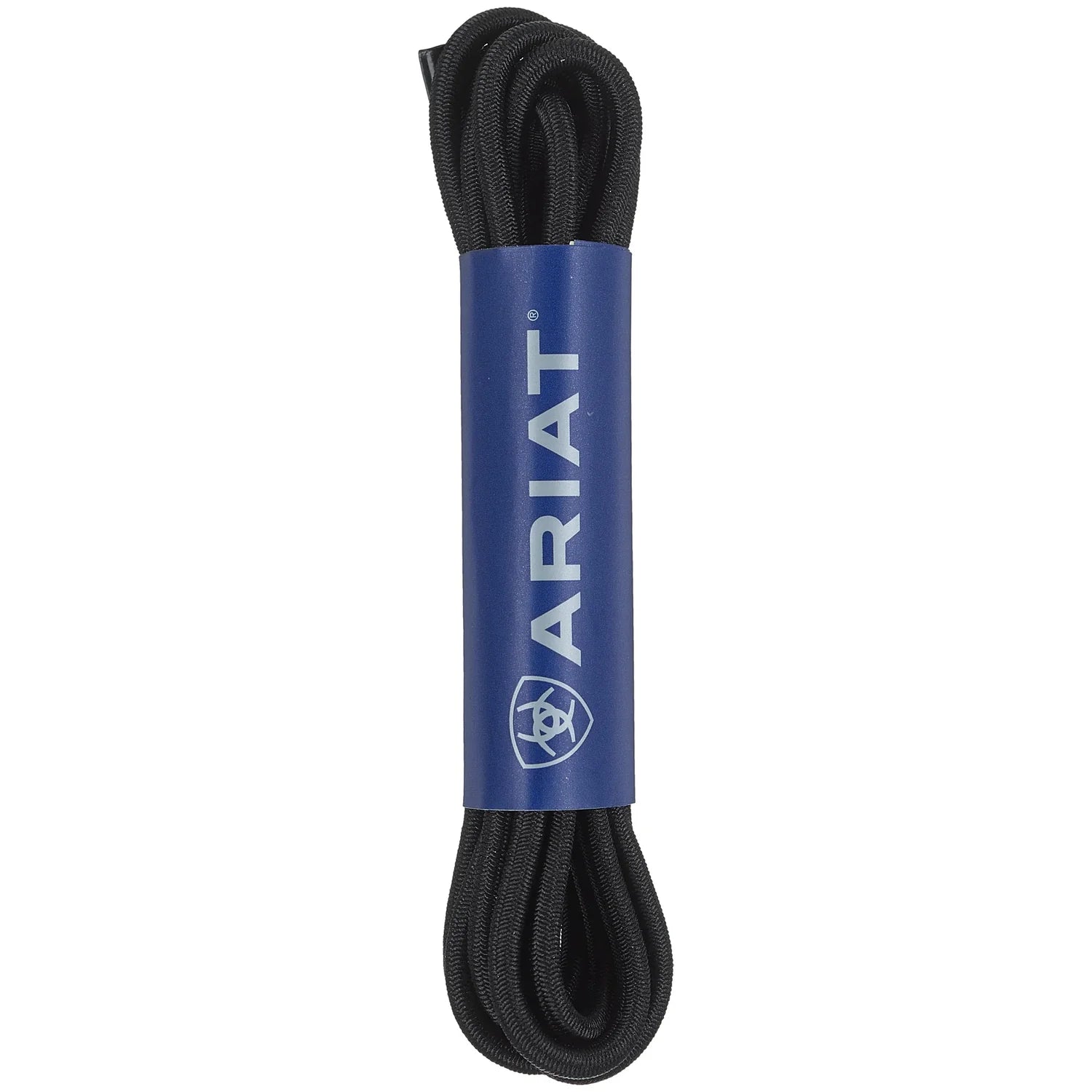 Full view of the black Ariat Elastic Field Boot Laces on a white background