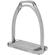 Front view of a MDC Super Safe Stirrup on a white background
