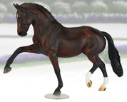 Side view of the Breyer Salvino Horse on a faded background