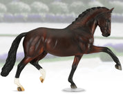 Side view of the Breyer Salvino Horse on a faded background