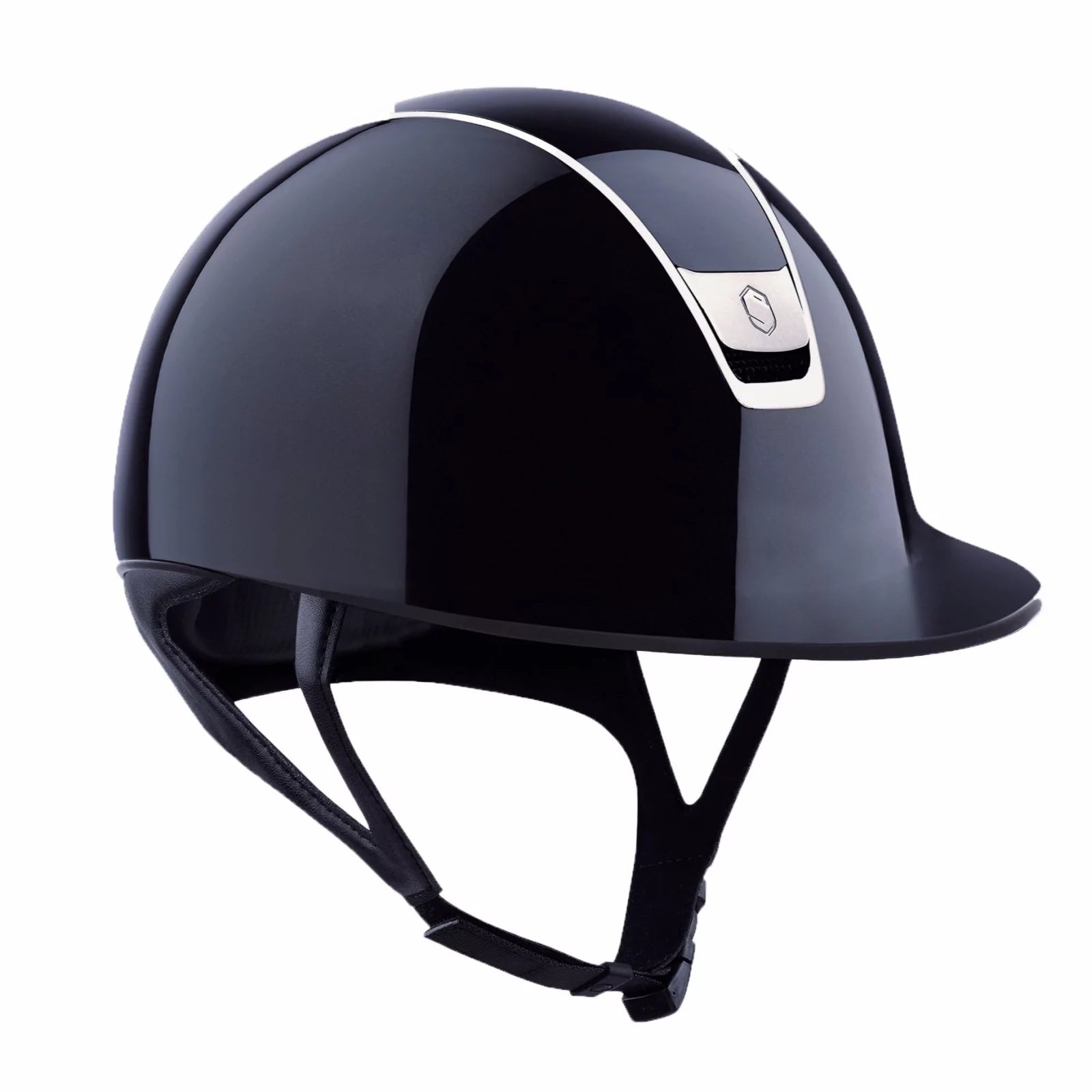 Angled front view of the Blue Samshield Shadow 2.0 Glossy Helmet on a white background