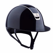 Angled front view of the Blue Samshield Shadow 2.0 Glossy Helmet on a white background