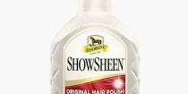 Front view of a 32 oz bottle of Absorbine ShowSheen Hair Polish & Detangler Spray on a white background