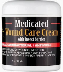 Front view of the 6 oz jar of E3 Medicated Wound Care Cream on a white background