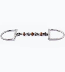 Silver metal bit with copper and silver rollers on a plain white background