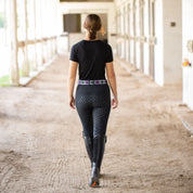 Back view of a model wearing Black Equinavia Anna Tailored Full Seat Breech