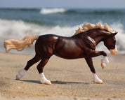 View of the Breyer Surfer's Riptide Chincoteague Pony on a beach
