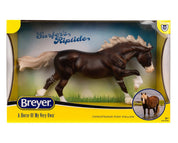 View of the Breyer Surfer's Riptide Chincoteague Pony in its original box on a white background