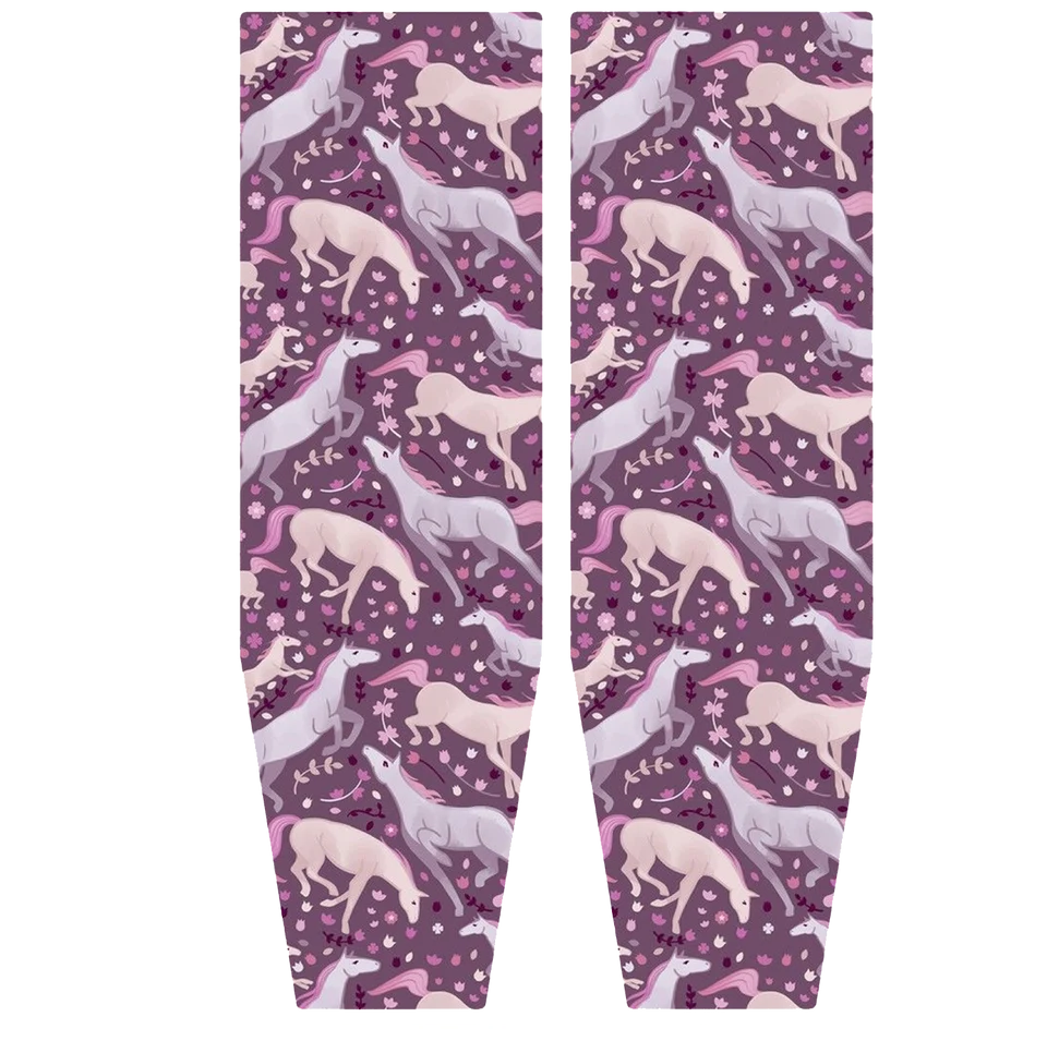 Front view of the pattern on a pair of Essentials Posh Pony Boot Stuffers on a white background