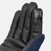 Front finger view of a Seaborne Navy Horze Romy Winter Riding Glove on a plain background