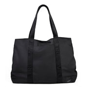 Black tote with logo handle shown on a plain white background
