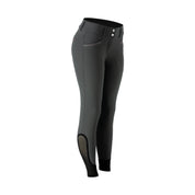 Angled front view of the Carbon/Orchid Equinavia Victoria Knee Patch Breeches on a plain background