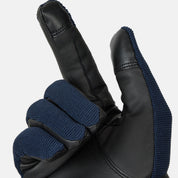 Palm view of a Seaborne Navy Horze Romy Winter Riding Glove on a plain background