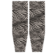 Front view of the pattern on a pair of Zebra Posh Pony Boot Stuffers on a white background