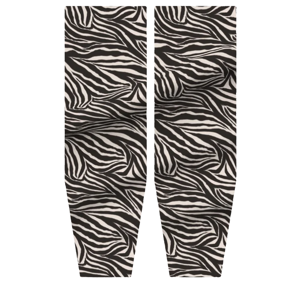 Front view of the pattern on a pair of Zebra Posh Pony Boot Stuffers on a white background