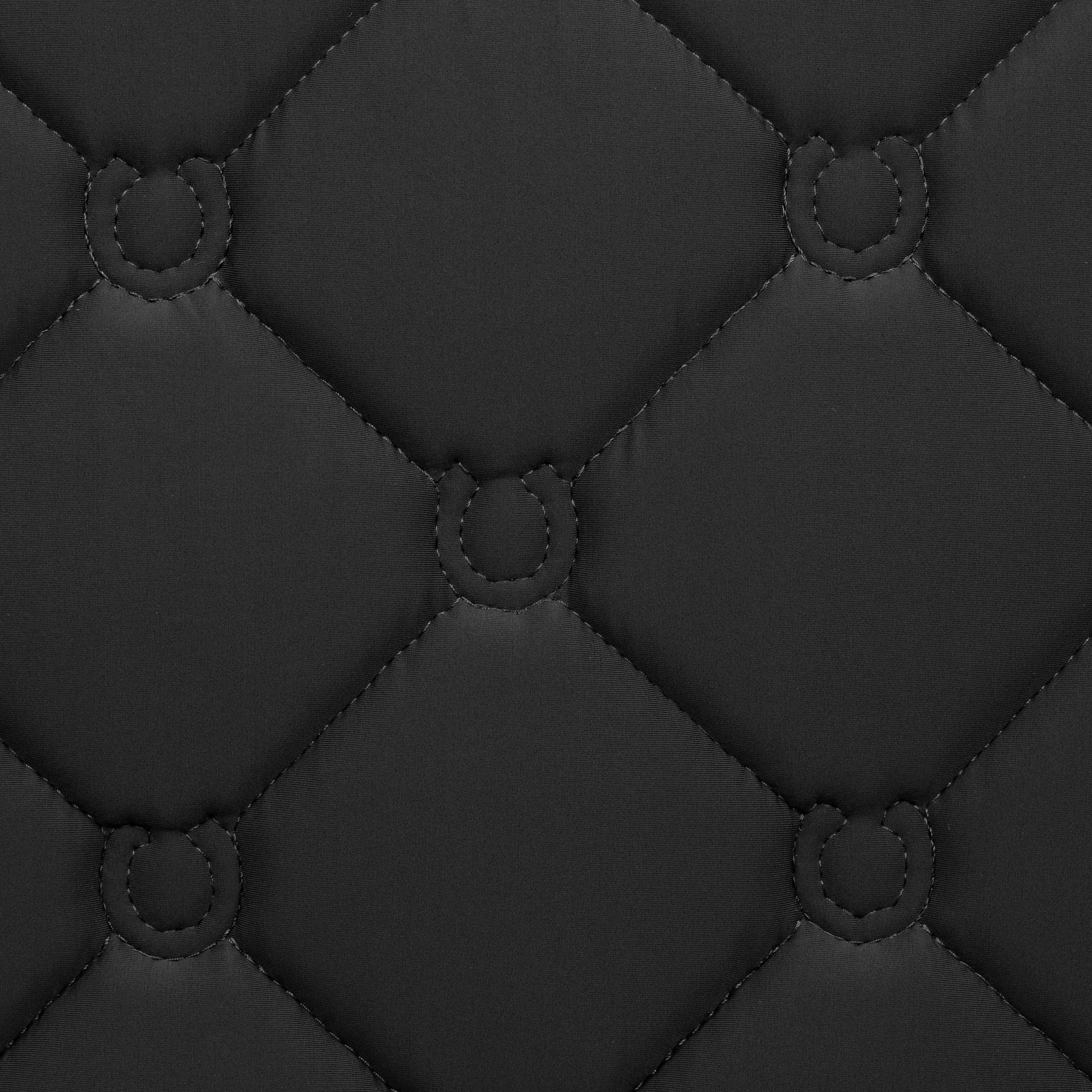 Close-up view of the quilting on the Black Equinavia Bergen Crystal Dressage Saddle Pad