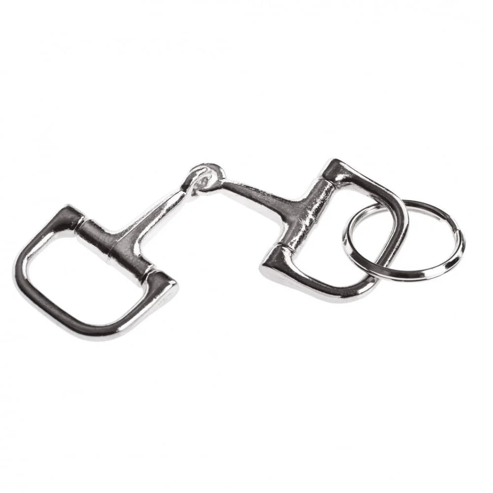 Full view of the Horze D-Ring Bit Key Chain on a plain background