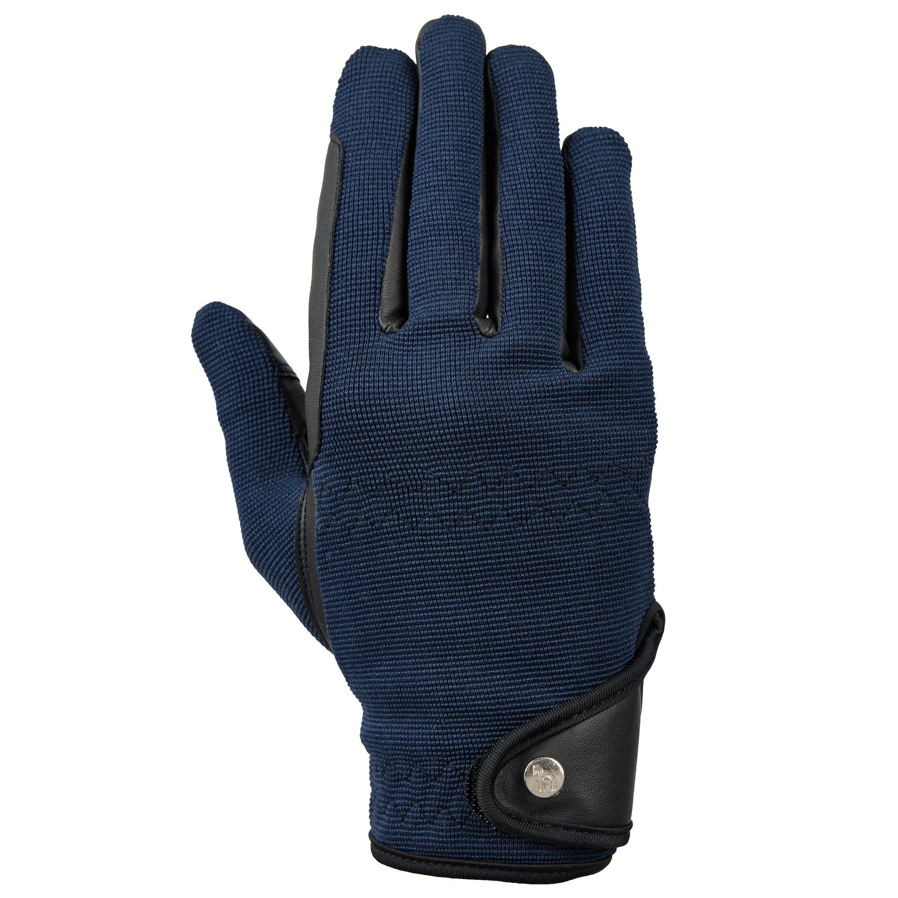 Front view of a Seaborne Navy Horze Romy Winter Riding Glove on a plain background